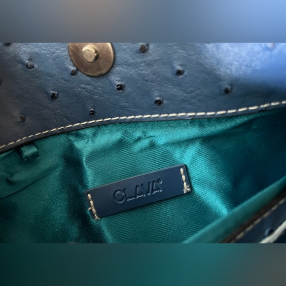CLAVA Jemma Ostrich Clutch, NWOT - Picture 6 of 13